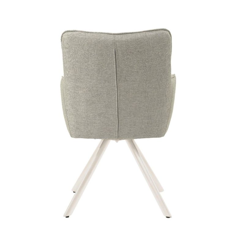 Tori Swivel Dining Armchair - Set of 2 - Natural Legs - Sand - Fabric and Metal
